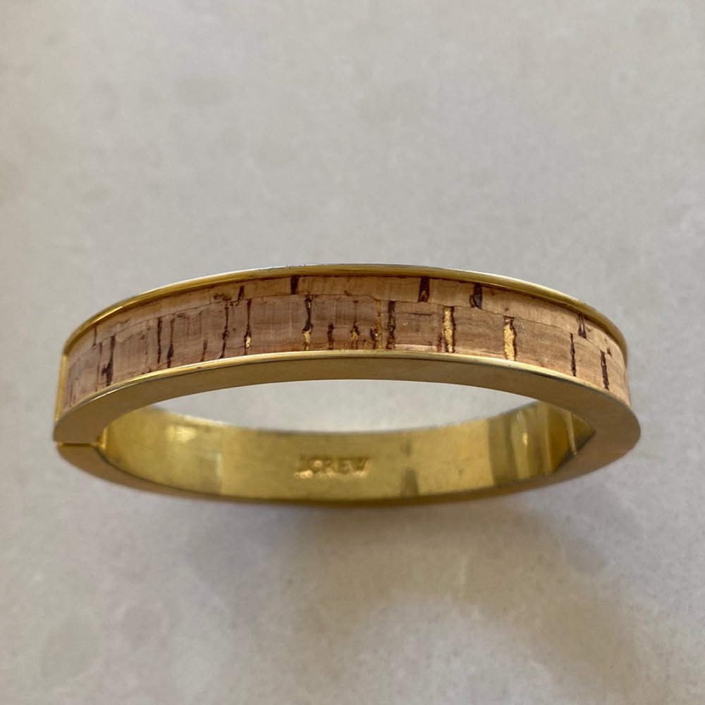 J Crew bracelet with gold and cork details